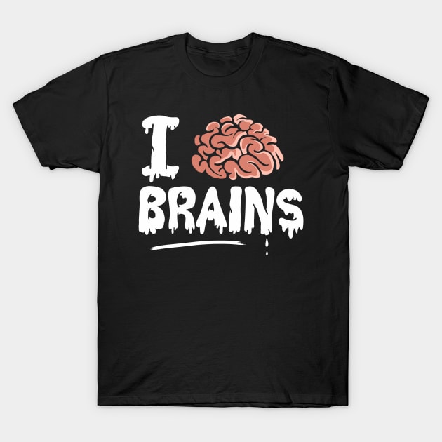 I Love Brains, Halloween Teacher T-Shirt by Boots